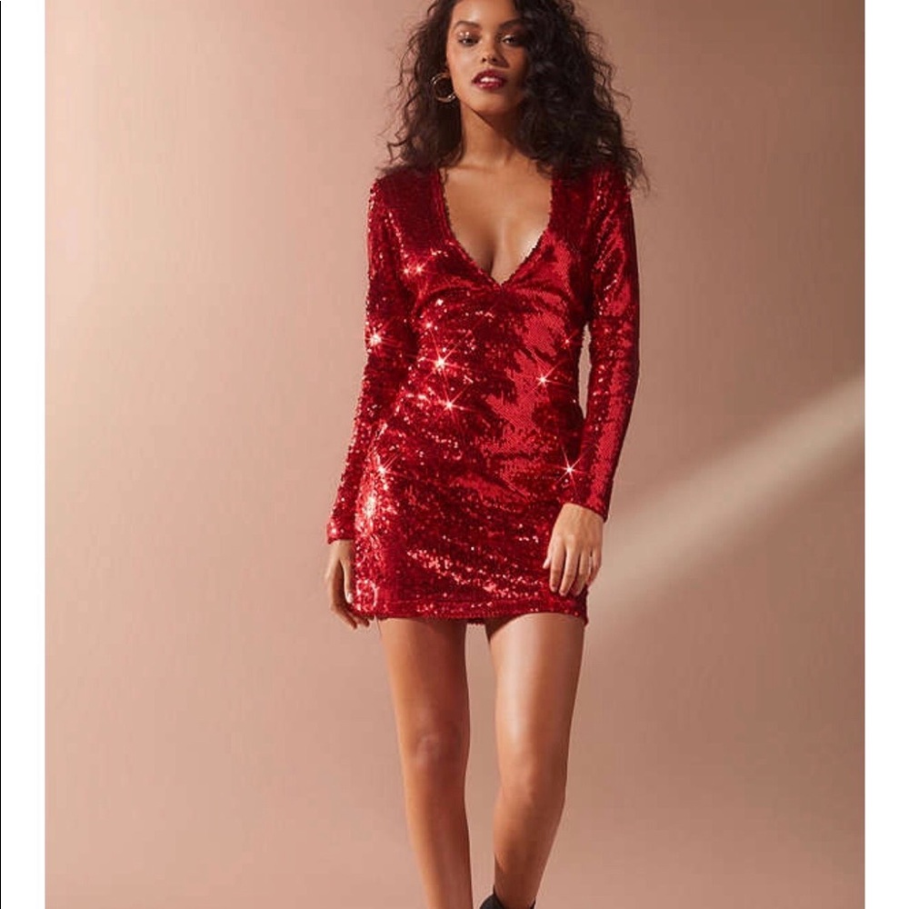 Red Sparkly Dress - Motel (Urban Outfitters)